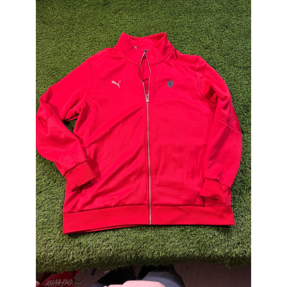 Puma Ferrari Red Full Zip Track Jacket Men's XXL Scuderia Racing
